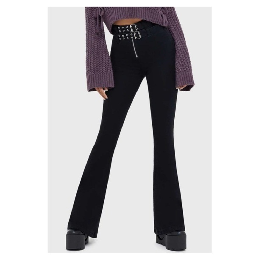 Killstar duskbane  black  bell bottom flared jeans XL